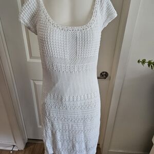 Banana Republic White Knit Midi Dress